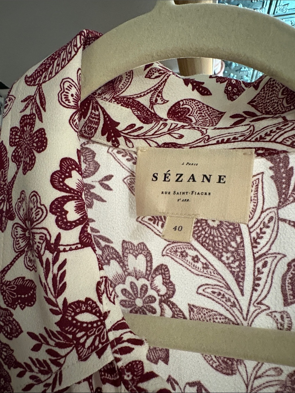 Sezane Letizia Dress in Burgundy Floral - Picture 5 of 10